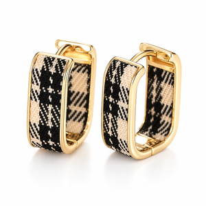 Orecchini a quadri da donna, design classico ed elegante, orecchini alla moda per tutti i giorni e per feste, dal tocco femminile. - Product Image 3