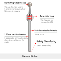 Chiyan Nail Tool Fabricant Nouveau Produit Diamond Ball Head Nail Salon Utilisation Rapide Polissage Nail Drill Bit
