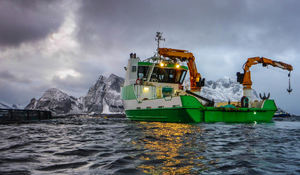 Grue hydraulique portuaire robuste avec rotation à 360° °   Rotation pour le chargement de navires de marchandises en vrac - Product Image 4