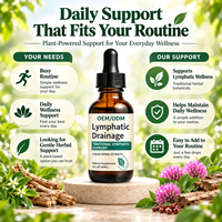Gouttes liquides de drainage lymphatique à base d'extraits de plantes, complément alimentaire 2 fl oz pour adultes, soutien de l'équilibre lymphatique et hydrique, OEM ODM