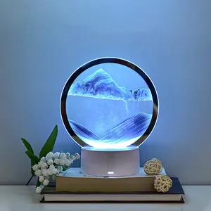 Creative 3D telecomando luce notturna USB batteria RGB luce luce della sabbia lampada da tavolo per la decorazione della stanza