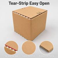 Caja de Cartón Corrugado con Tira Roja para Abrir, Impresión Personalizada, Embalaje para Regalos y Cosméticos