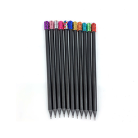 Crayon en bois de Graphite noir imprimé avec Logo personnalisé, multicolore cristal acrylique grand diamant HB 2B crayon