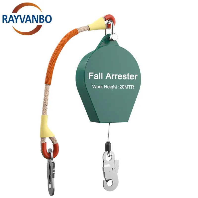 Safety Steel Wire Rope Retractable Lifeline Climbing Anti-Fall Arrest Harness Fall Arrester System For Industrial