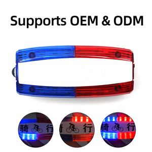 Lampe torche stroboscopique LED rouge et bleue, rechargeable, IP65, avec pince crocodile en acier inoxydable, pour patrouille extérieure - Product Image 1