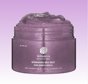 Gommage corporel au sel de la mer de Guérande, ambre foncé et vanille, exfoliant parfumé pour le soin quotidien de la peau et le bien-être spa - Product Image 1
