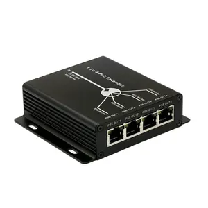 Baru 4 Port IEEE802.3af PoE Extender untuk kamera IP memperpanjang jarak transmisi 120m dengan 10/100M LAN Port saklar jaringan