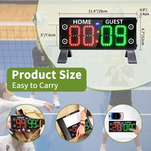 <span class=keywords><strong>Marcador</strong></span> Electrónico Portátil con Pantalla Táctil, <span class=keywords><strong>Marcador</strong></span> Digital LED para Baloncesto, Pádel, Voleibol y Otros Deportes - Product Image 3