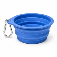 Bol pliable pour chien en silicone de qualité alimentaire, abreuvoir de voyage pliable pour animaux de compagnie avec mousqueton pour le camping en plein air, la randonnée et les chiens