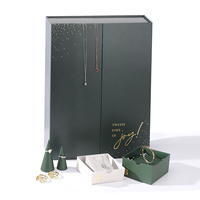 Boîte de rangement pour bijoux en papier de qualité supérieure, calendrier multifonctionnel, affichage de la date, doublure en velours, taille personnalisée pour l'emballage de cadeaux de marque