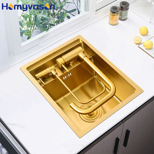 Fregadero pequeño Invisible de oro moderno 2023 Fregadero de cocina de oro oculto de esquina de acero inoxidable 304 - Product Image 5