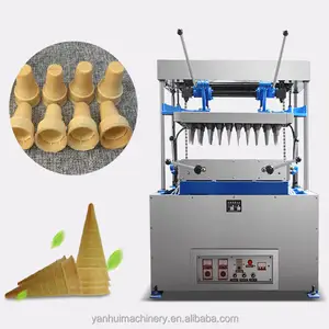 Máquina de cone de waffle de aço inoxidável aprovada pela CE, máquina automática de cone de waffle com 24 cabeças, bandeja de ovos, sorvete, máquina de cone de waffle