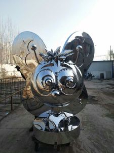 Statue en acier inoxydable, 45 cm, vraie Sculpture en métal, dessin de dessin, modè<span class=keywords><strong>le</strong></span> abstrait, à vendre - Product Image 2