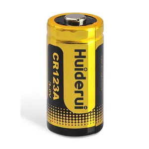 हुइडुई उच्च प्रदर्शन 3V 1600mAh CR123A प्राथमिक लिथियम बैटरी