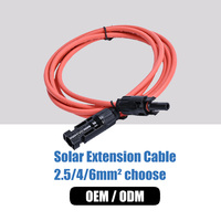 Cable de Extensión para Panel Solar de 4mm 1M, Macho-Hembra, Cobre, IP67, Impermeable, 1000V 20A XLPO, para Sistema de Estación de Energía, Color Negro