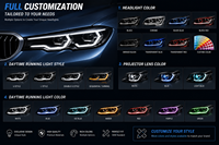 Phare LED RGB pour BMW F30 F35 2013-2015, 7 couleurs X Fantasy DRL, démarrage bleu, utilisation du connecteur d'origine, Plug-and-Play