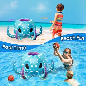 Set de Baloncesto Inflable para Piscina con Forma de Pulpo y Juego de Lanzamiento de Anillos, Material de PVC, Plegable y Ligero, para Todas las Estaciones - Product Image 3