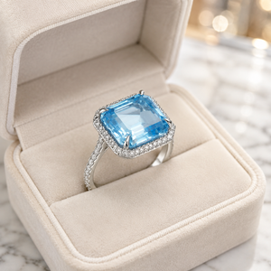 Anello di proposta scintillante a forma quadrata per donna, elegante gioiello da dito alla moda - Product Image 6