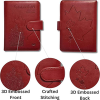 Fabriqué à la main de luxe 4 pouces marron foncé en cuir PU organisateur de voyage personnalisé RFID bloquant la couverture de passeport porte-carte Durable