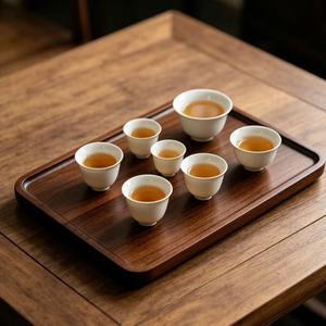 Acacia Wood Serving <b>Tray</b> 34x25x2cm Solid Color For <b>Tea</b> Coffee Hotel Use - Product Image 3