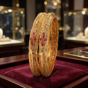 Gold Plated <b>Bridal</b> Antique Bangles Fashion Jewelry Traditional Bangles for Women Daily Wear Brass Bangles Festive Wear Bangles - Product Image 2