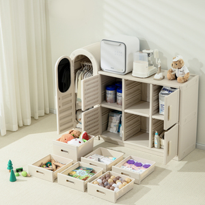 多機能で高さ調節可能、色カスタマイズ可能なモダンなプラスチック製子供用キャビネット（ダイニング、リビング、寝室の収納、おもちゃ用） - Product Image 2