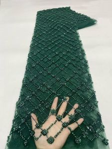 Ni.ai ผ้าลูกไม้ประดับลูกปัดเลื่อมปักมุกผ้าลูกไม้ตาข่ายปักเลื่อมฝรั่งเศสพร้อมไข่มุกดีไซน์ใหม่ - Product Image 3