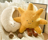 Bantal Boneka Matahari Senyum, Lembut, Empuk, Mainan Boneka Isi Dakron, Bantal Dekorasi Lucu untuk Ruang Tamu Sofa, Grosir Boneka, Hadiah Liburan untuk Anak Perempuan