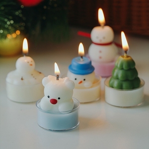 Bougie de Noël personnalisée de luxe, style bonhomme de neige, bougies parfumées pour boutique de détail - Product Image 1