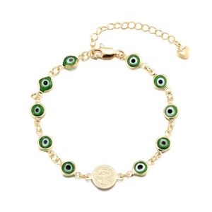 Pulseras de Diseñador para Mujer JML con Colgante de Ojo Turco Azul, Bañadas <span class=keywords><strong>en</strong></span> Oro de 14K, Joyería de Moda de Último Diseño para <span class=keywords><strong>la</strong></span> <span class=keywords><strong>Amistad</strong></span> - Product Image 1