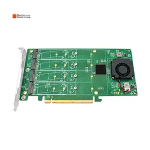 Adaptor PCI express x16 NVMe 4 Port asli, NV9547-4I kartu adaptor NVMe SSD PLX8747 M.2