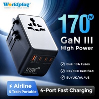 Adaptateur de voyage universel Worldplug 170W haute puissance GaN 4 ports à charge rapide