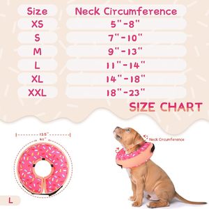 Donut Pet <b>Collar</b> Soft Protective Neck Brace Adjustable Dog <b>Collar</b> Cute Treat Print for Recovery - Product Image 6