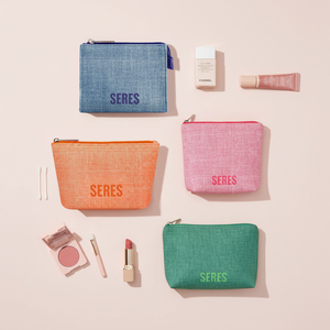 Bolsa de Maquillaje Compacta y Duradera de Estilo Lino con Textura Suave de Primera Calidad, Cierre de Cremallera, Capacidad de 5x4x2.5 Pulgadas, Organizador de Belleza Diario - Product Image 6