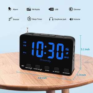 Factory W-Z01 Portable FM Radio Digital Large Screen Alarm <b>Clock</b> 120×47×85MM 187g Lightweight Rechargeable Elderly Bedside Audio - Product Image 2