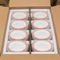 Bol en mélamine orange vif à large bord et centre blanc profond, qualité alimentaire, brillant, pour service, vente en gros OEM