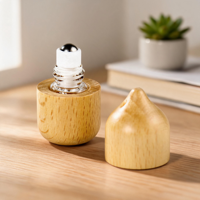 Bouteille à bille en verre avec bouchon en bois pour diffusion d'arômes, stockage d'huiles essentielles, décorative, élégante, pour la maison, le bureau, les voyages