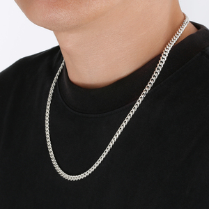 سلسلة كوبية مملوءة بالفضة الإسترلينية عيار 925 مقاس 5 مم، قلادة كوبية من الفولاذ المقاوم للصدأ بتصميم ميامي للرجال، مجوهرات فاخرة وهدايا للنساء بستة جوانب - Product Image 3