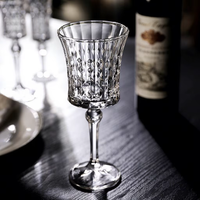 Flûtes à vin rouge gravées et sculptées de style français, best-seller Instagram, verres à pied vintage européens modernes