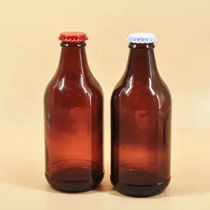 Bottiglia di birra personalizzata 330ml Flint ambra bottiglia di vetro blu con tappo a corona