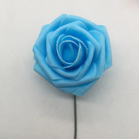 Vente d'usine : Grande rose en mousse PE de 8 cm avec tige, durable, 21 couleurs disponibles, pour décoration de gâteau de mariage, fête des Mères, Noël