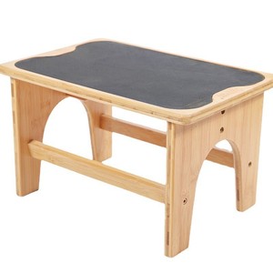 <b>Bamboo</b> Childrens Bathroom Footrest 22.5Cm Height Anti Slip Mat Toilet <b>Stool</b> For Kids Bathing - Product Image 3