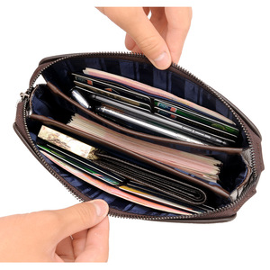 2025 nouveau décontracté hommes PU en cuir souple pochette grande capacité téléphone fermeture éclair longue doublure en Polyester étanche argent <span class=keywords><strong>porte</strong></span>-<span class=keywords><strong>monnaie</strong></span> - Product Image 4