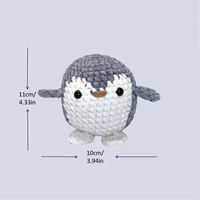 Kit de Crochet Pingouin DIY en Gros – Ensemble de Tricot Artisanal pour Débutants avec Fil et Manuel d'Instructions – Jouet au Crochet
