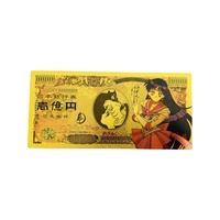 10 Billetes de Sailor Moon Japoneses de Colección, Tarjetas de Dibujos Animados en Chapado en Oro de 24K para Regalos