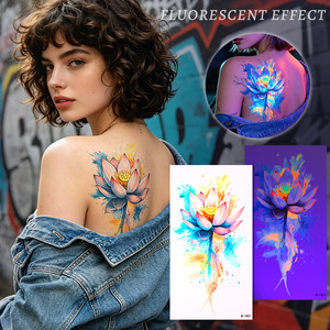 <span class=keywords><strong>Tatuajes</strong></span> Fluorescentes Estilo Europeo Americano, Resistentes al Agua, Impresión a Cuatro Colores, <span class=keywords><strong>Tatuajes</strong></span> de Acuarela Estilo Instagram - Product Image 4