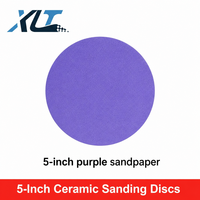 Disque abrasif en céramique violette de 5 pouces avec dos auto-agrippant, utilisation humide et sèche pour la peinture automobile, la finition transparente, le bois, le métal, le polissage