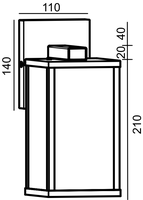 Nouveautés : Applique murale extérieure moderne en aluminium noir E27 Max. 28W IP54 avec verre trempé, forme longue, garantie 2 ans pour jardin