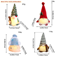 Gnome de Noël Lumineux Sans Visage, Poupée en Peluche Tricotée à la Main, Décoration de Table, Cadeau