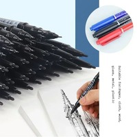 Marqueur permanent à encre huileuse noir bleu rouge personnalisé, double pointe, pointe fine, pour fournitures scolaires et de bureau
